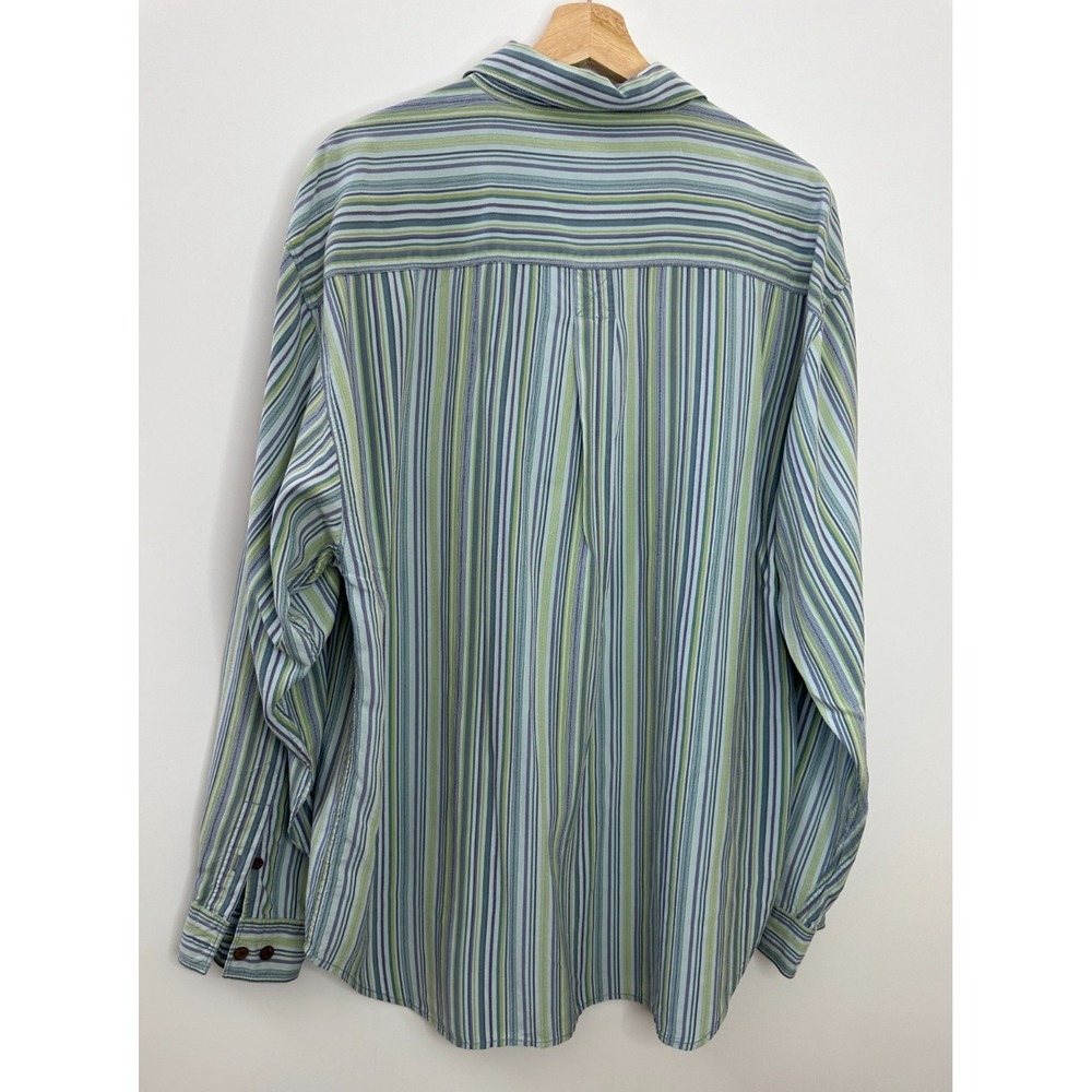 Tommy Bahama 100% Silk LS Striped Button Down Shirt Blue Mens Large Coastal Camp - Picture 8 of 13